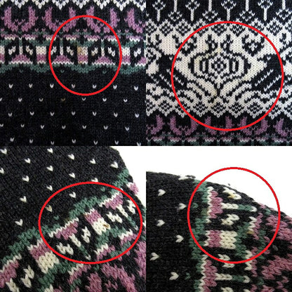 DALE OF NORWAY 80s Birdseye Nordic Knit Sweater Black Size L