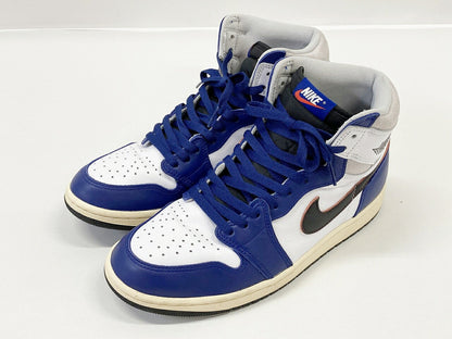 NIKE Air Jordan 1 High OG Blue White Sneakers Size 28cm