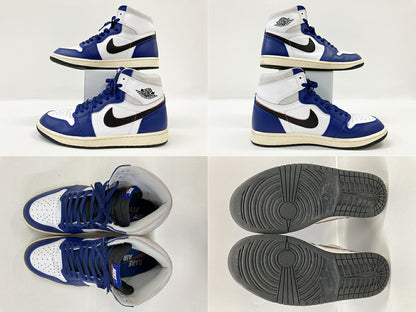 NIKE Air Jordan 1 High OG Blue White Sneakers Size 28cm