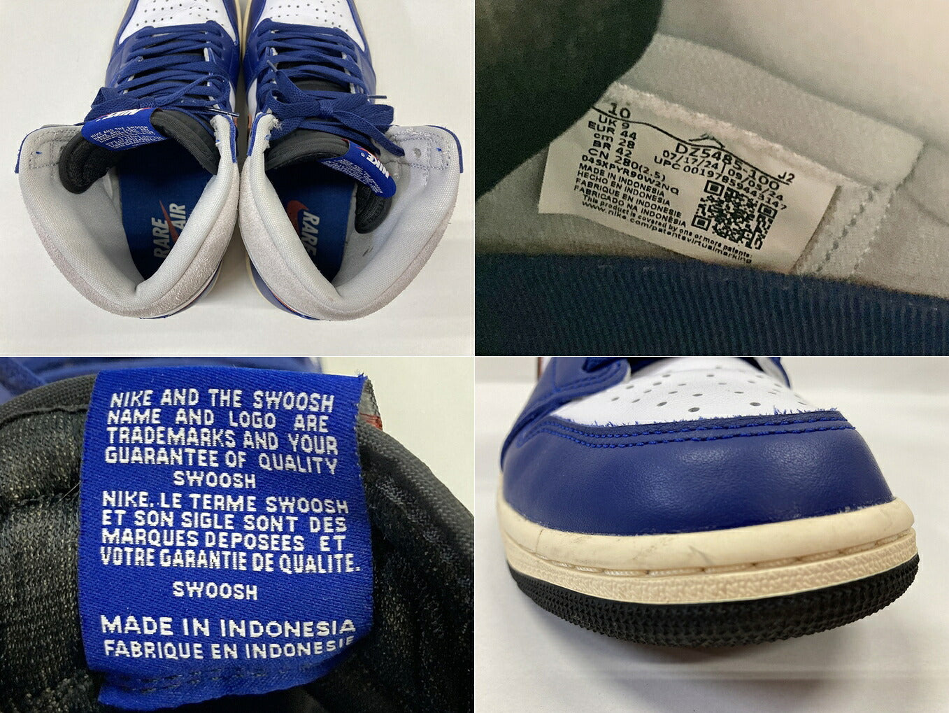 NIKE Air Jordan 1 High OG Blue White Sneakers Size 28cm