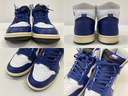 NIKE Air Jordan 1 High OG Blue White Sneakers Size 28cm