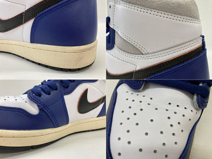 NIKE Air Jordan 1 High OG Blue White Sneakers Size 28cm