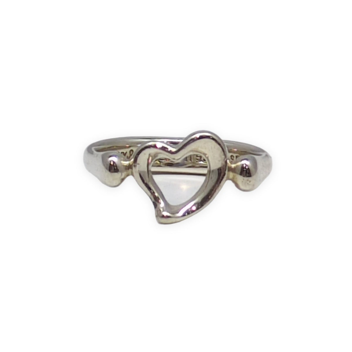 TIFFANY&Co. Elsa Peretti Open Heart Silver Ring Size JP 5