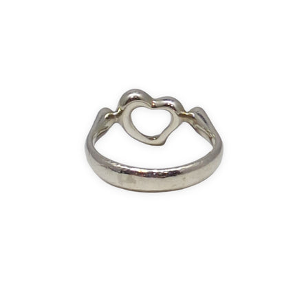 TIFFANY&Co. Elsa Peretti Open Heart Silver Ring Size JP 5