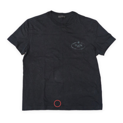 Prada 21SS Black Logo Embroidered Short Sleeve Size XXL
