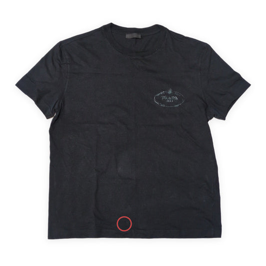 Prada 21SS Black Logo Embroidered Short Sleeve Size XXL
