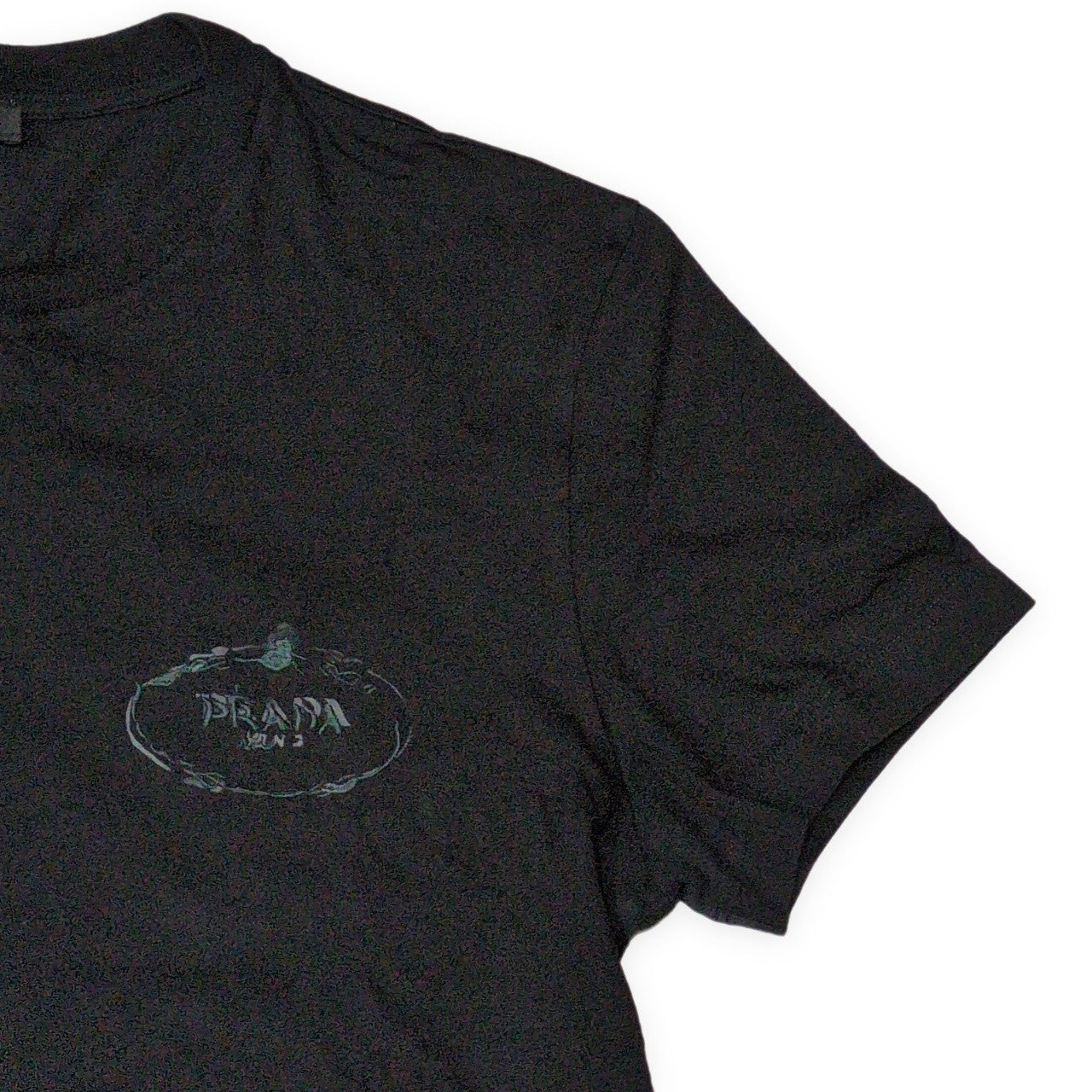 Prada 21SS Black Logo Embroidered Short Sleeve Size XXL