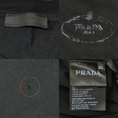 Prada 21SS Black Logo Embroidered Short Sleeve Size XXL