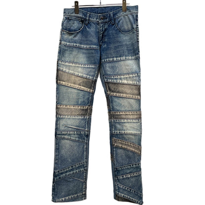BLACK BARRET by Neil Barrett Patchwork Denim Jeans Size 2