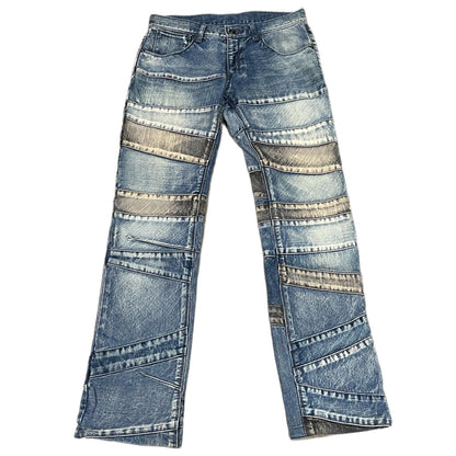 BLACK BARRET by Neil Barrett Patchwork Denim Jeans Size 2