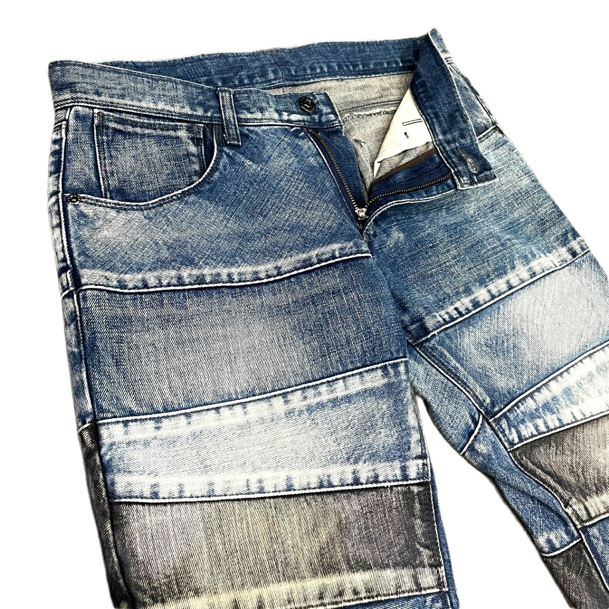 BLACK BARRET by Neil Barrett Patchwork Denim Jeans Size 2