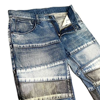 BLACK BARRET by Neil Barrett Patchwork Denim Jeans Size 2