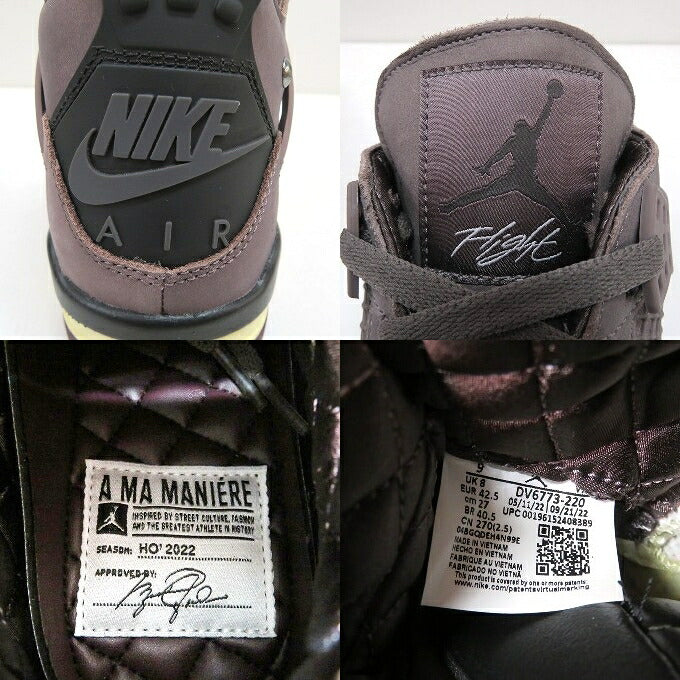 A Ma Maniere x Nike Air Jordan 4 Ore Sneakers Size 27cm