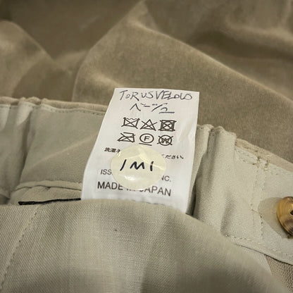 Issey Miyake 18AW Beige Shirred Velour Tapered Pants Size 3