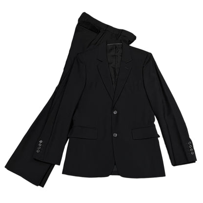 KRIS VAN ASSCHE Archive Wool Tropical 2B Suit Black Size 44