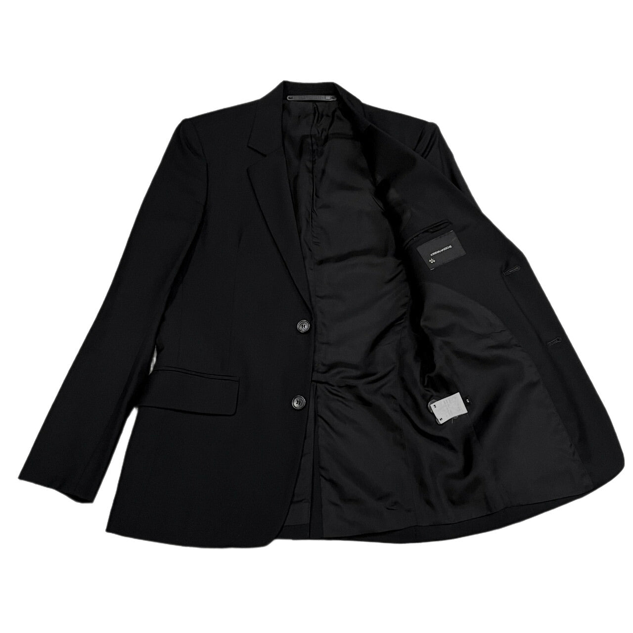 KRIS VAN ASSCHE Archive Wool Tropical 2B Suit Black Size 44