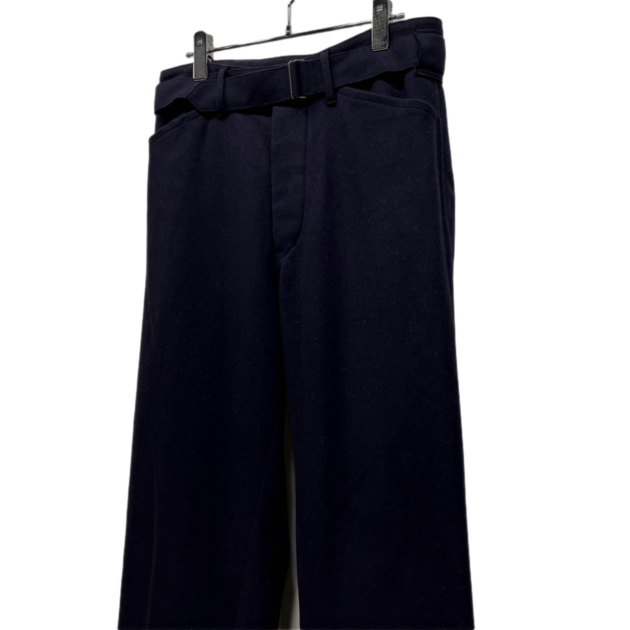Comoli 16AW Melton Wool Nylon Belted Pants Navy Size 1
