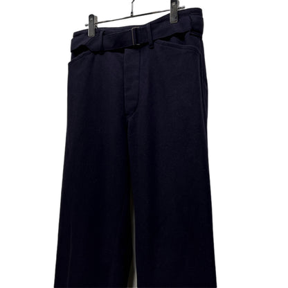 Comoli 16AW Melton Wool Nylon Belted Pants Navy Size 1