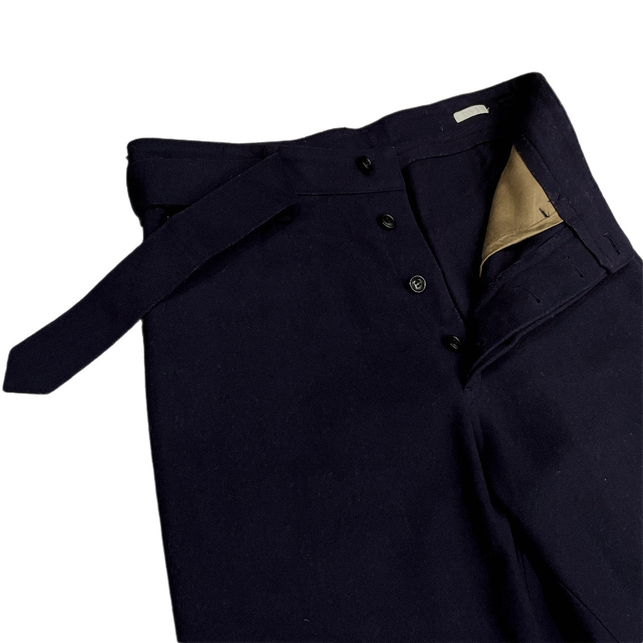 Comoli 16AW Melton Wool Nylon Belted Pants Navy Size 1
