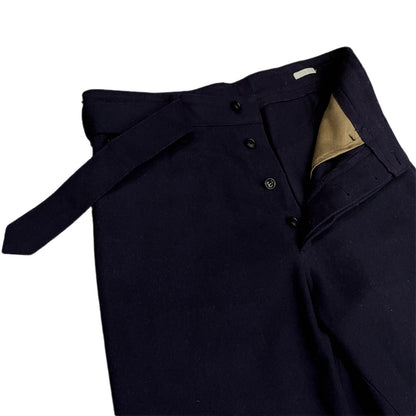 Comoli 16AW Melton Wool Nylon Belted Pants Navy Size 1