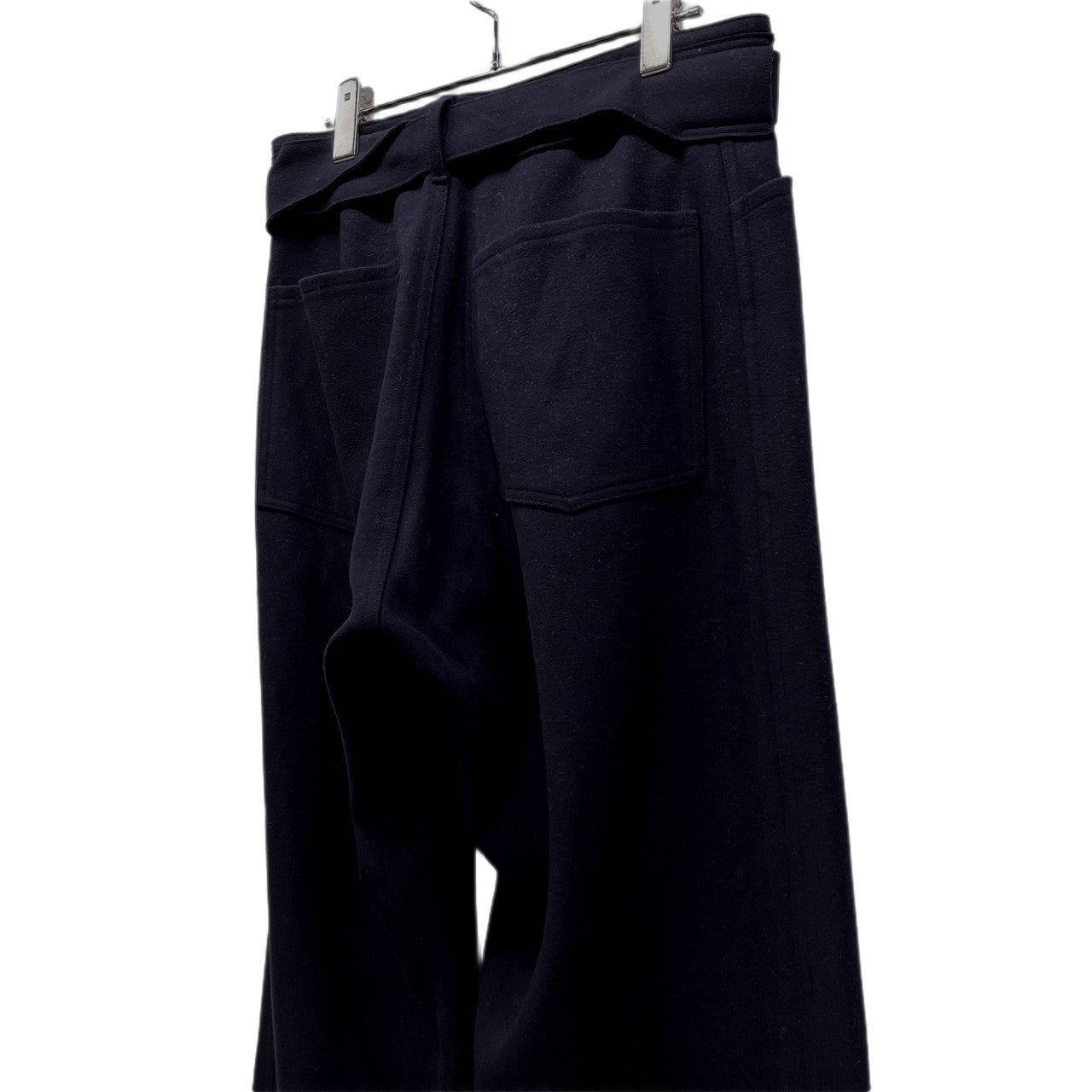 Comoli 16AW Melton Wool Nylon Belted Pants Navy Size 1