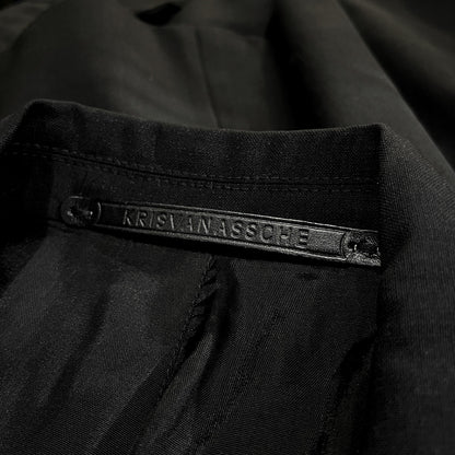 KRIS VAN ASSCHE Archive Wool Tropical 2B Suit Black Size 44