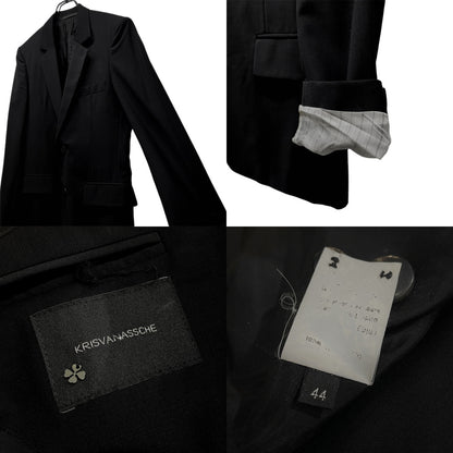 KRIS VAN ASSCHE Archive Wool Tropical 2B Suit Black Size 44