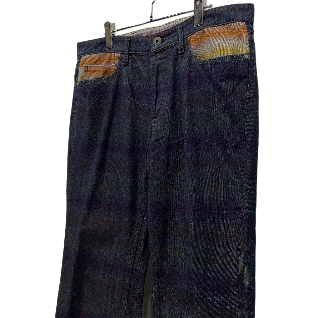 Issey Miyake 13AW Jacquard 5-Pocket Denim Jeans Blue Size 4