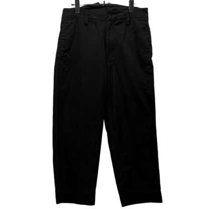 SHINYA KOZUKA 23SS Cotton-Linen Tapered Trousers Black
