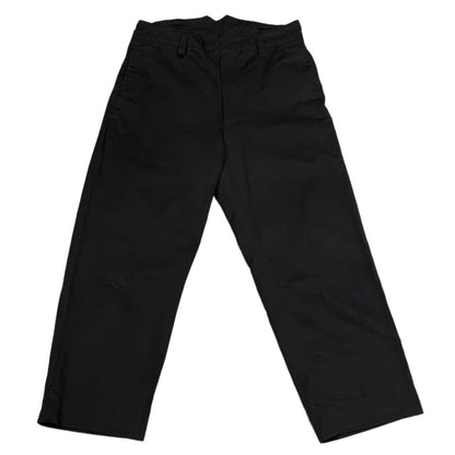 SHINYA KOZUKA 23SS Cotton-Linen Tapered Trousers Black