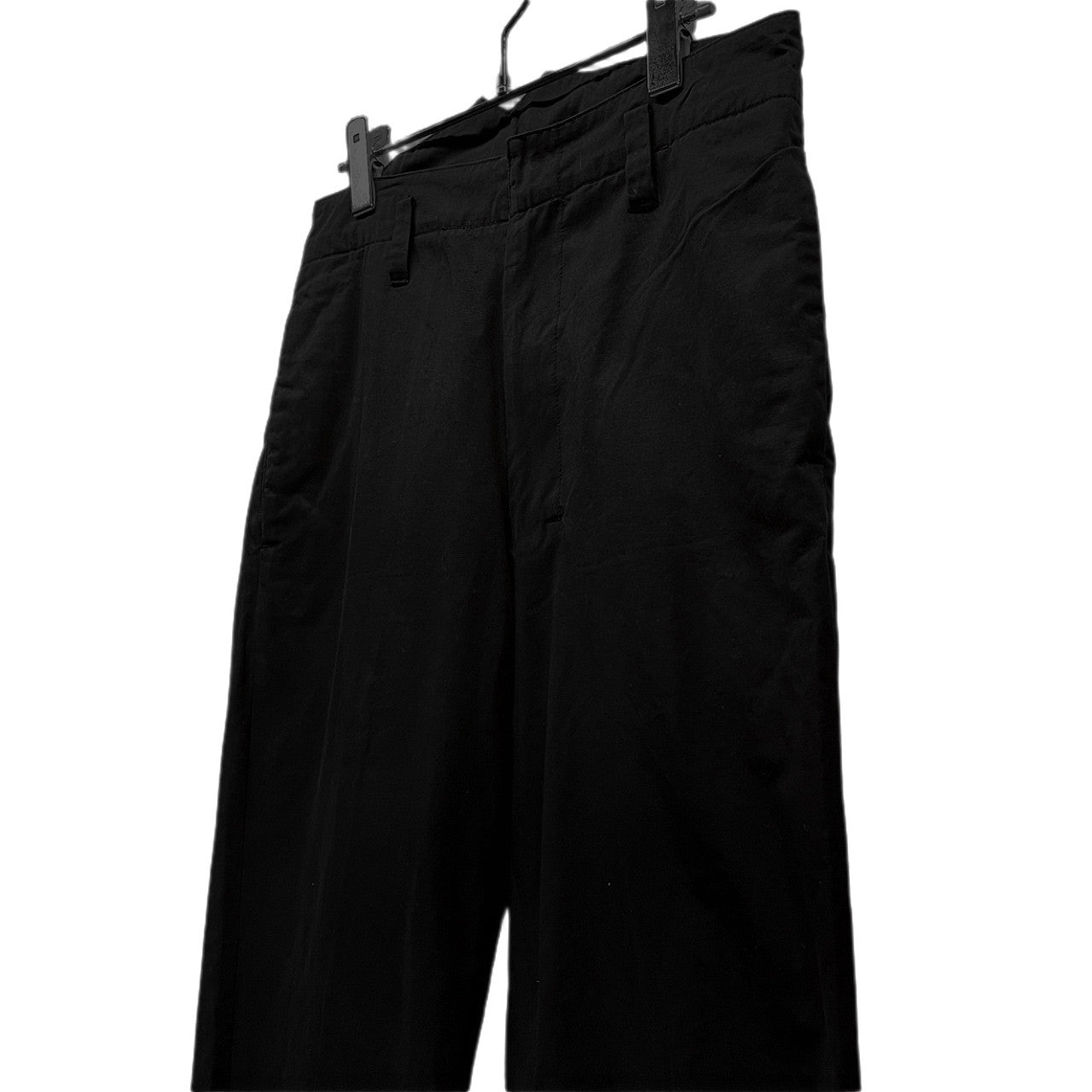 SHINYA KOZUKA 23SS Cotton-Linen Tapered Trousers Black