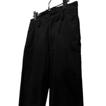 SHINYA KOZUKA 23SS Cotton-Linen Tapered Trousers Black