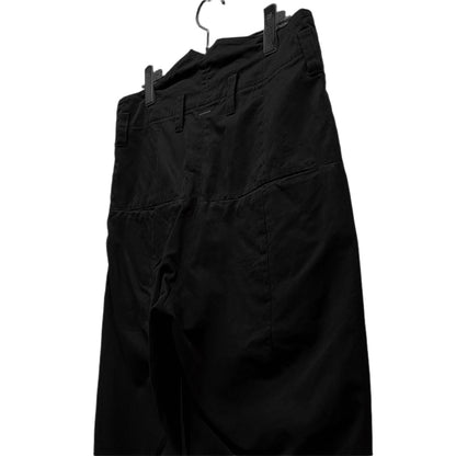 SHINYA KOZUKA 23SS Cotton-Linen Tapered Trousers Black