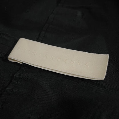 SHINYA KOZUKA 23SS Cotton-Linen Tapered Trousers Black