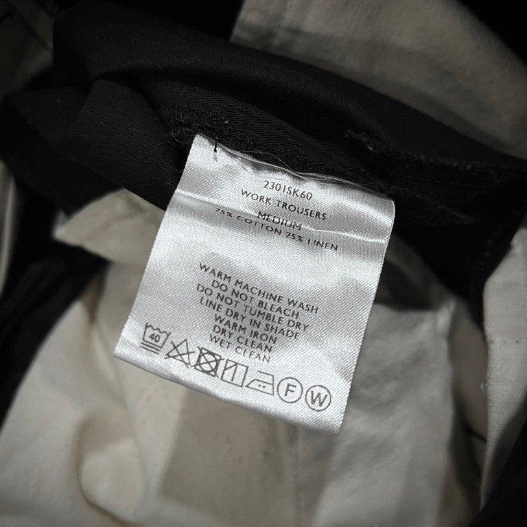 SHINYA KOZUKA 23SS Cotton-Linen Tapered Trousers Black