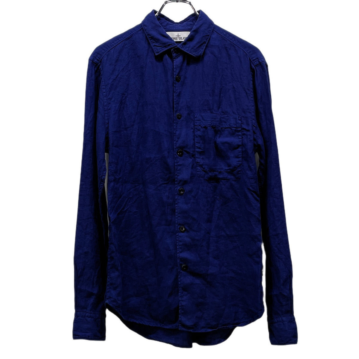 STONE ISLAND 16SS Logo Embroidered Linen Shirt Size S