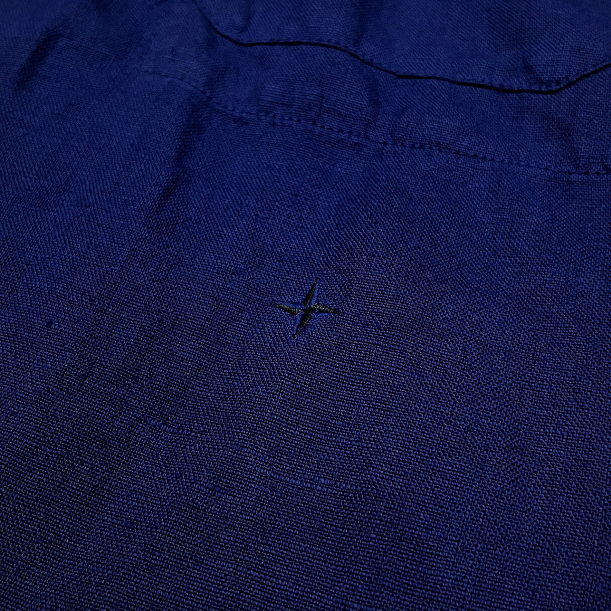 STONE ISLAND 16SS Logo Embroidered Linen Shirt Size S