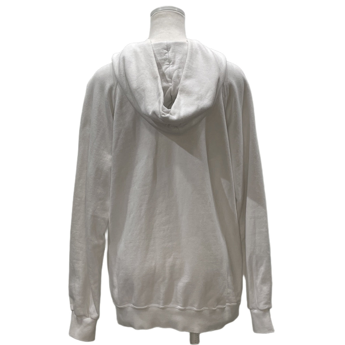 Y's Logo Print Cotton Pullover Hoodie White Size 2