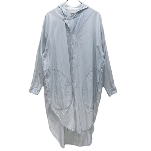 KAPITAL Chambray Duke Collar Long Shirt Dress Blue Size S