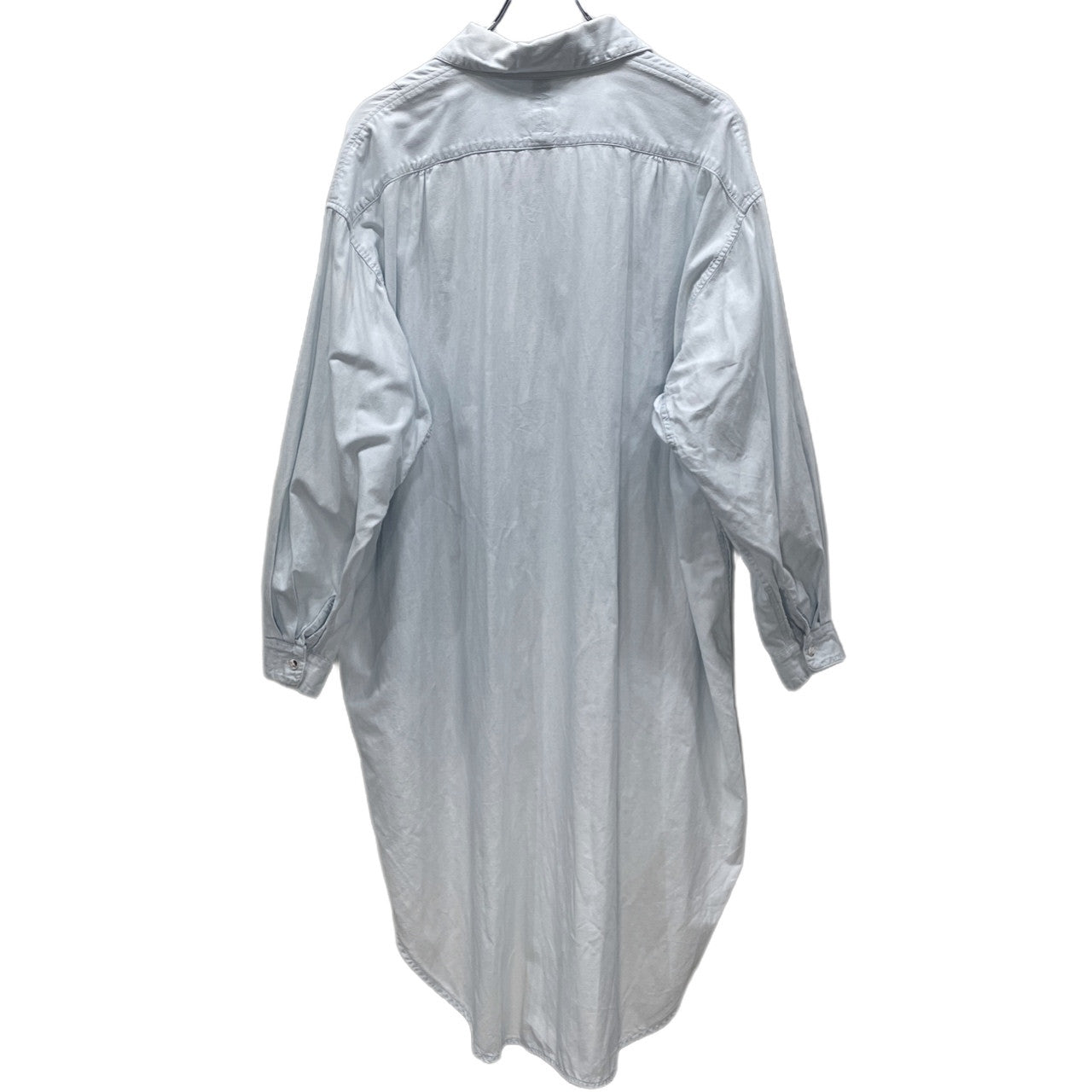 KAPITAL Chambray Duke Collar Long Shirt Dress Blue Size S