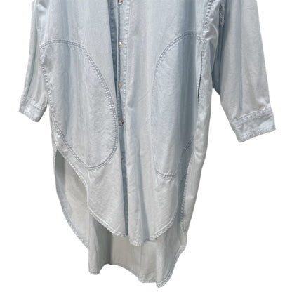 KAPITAL Chambray Duke Collar Long Shirt Dress Blue Size S