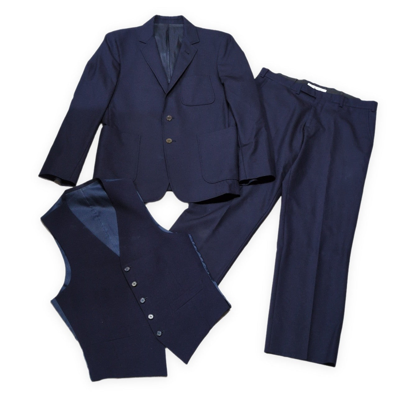 Maison Kitsune French Navy Wool Suit Jacket Size T.46