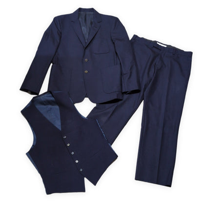 Maison Kitsune French Navy Wool Suit Jacket Size T.46