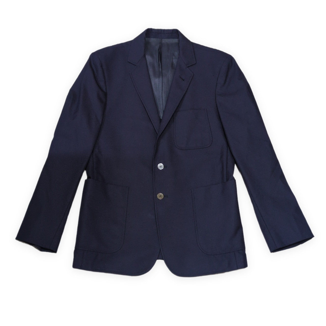 Maison Kitsune French Navy Wool Suit Jacket Size T.46