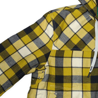 DIESEL Check Pattern Zip Hoodie Yellow Size L