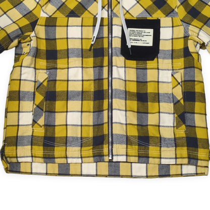DIESEL Check Pattern Zip Hoodie Yellow Size L