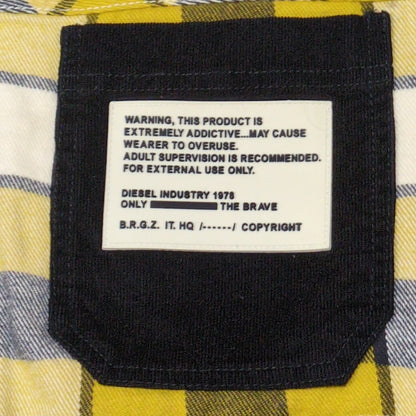 DIESEL Check Pattern Zip Hoodie Yellow Size L