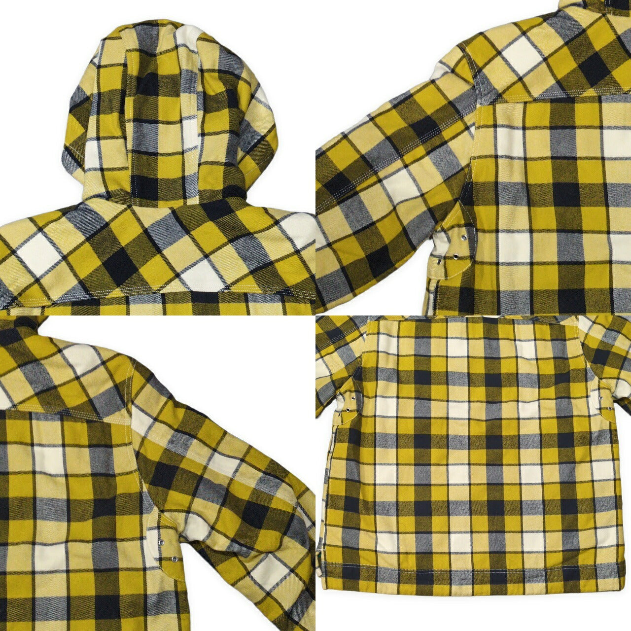 DIESEL Check Pattern Zip Hoodie Yellow Size L