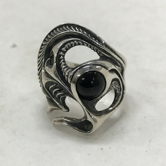 Ability Normal Onyx Silver Ring Size 16