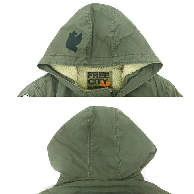 FREE CITY Military Duffle Jacket Green Size 3